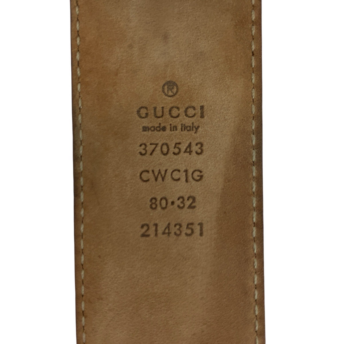 21029
GUCCI グッチ インターロッキング Gバックル 80cm/32インチ オフホワイト ゴールド金具 レザー 370543 ベルト 男女兼用 レディース ABP20