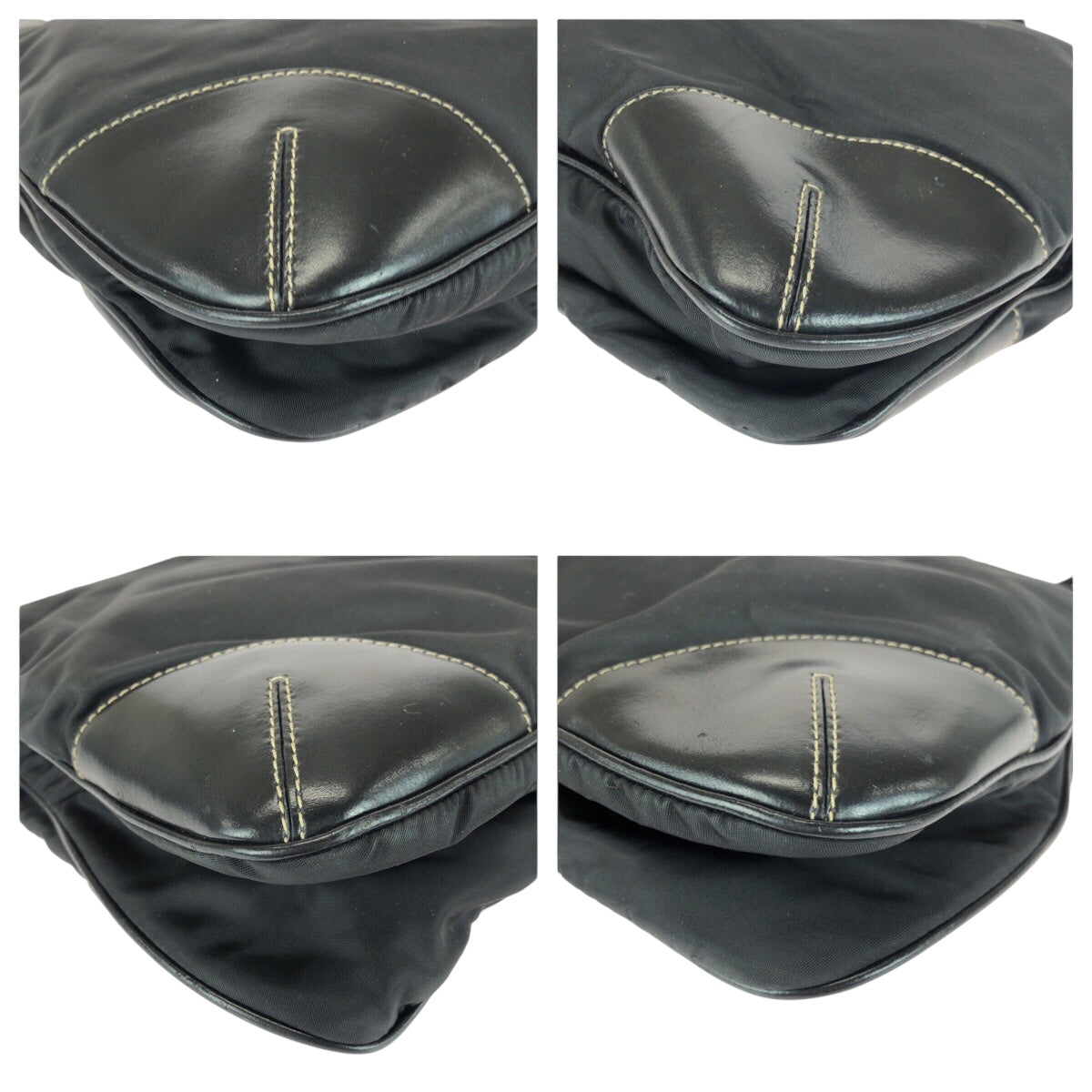 21031
PRADA プラダ テスート 三角ロゴプレート ブラック 黒 シルバー金具 ナイロン / レザー ショルダーバッグ ポシェット レディース AB22