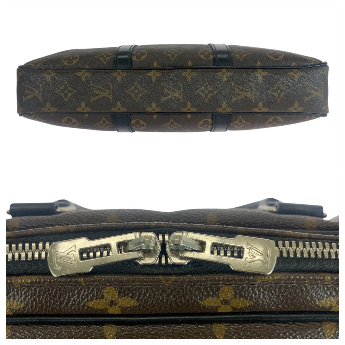 21034
LOUIS VUITTON ルイヴィトン モノグラム マカサー ポルトドキュマン ヴォワヤージュ PDV ブラウン ブラック シルバー金具 PVC / レザー M52005 ビジネスバッグ ブリーフケース メンズ ABP80