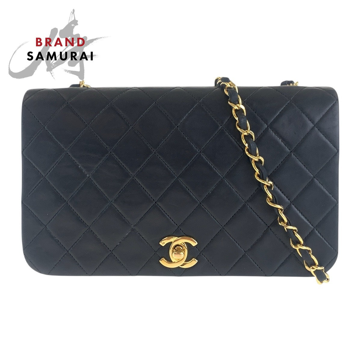 21039
CHANEL シャネル ヴィンテージ マトラッセ ココマーク ターンロック シングルフラップ ブラック 黒 ゴールド金具 ラムスキン 斜め掛け チェーンショルダーバッグ ポシェット レディース AB