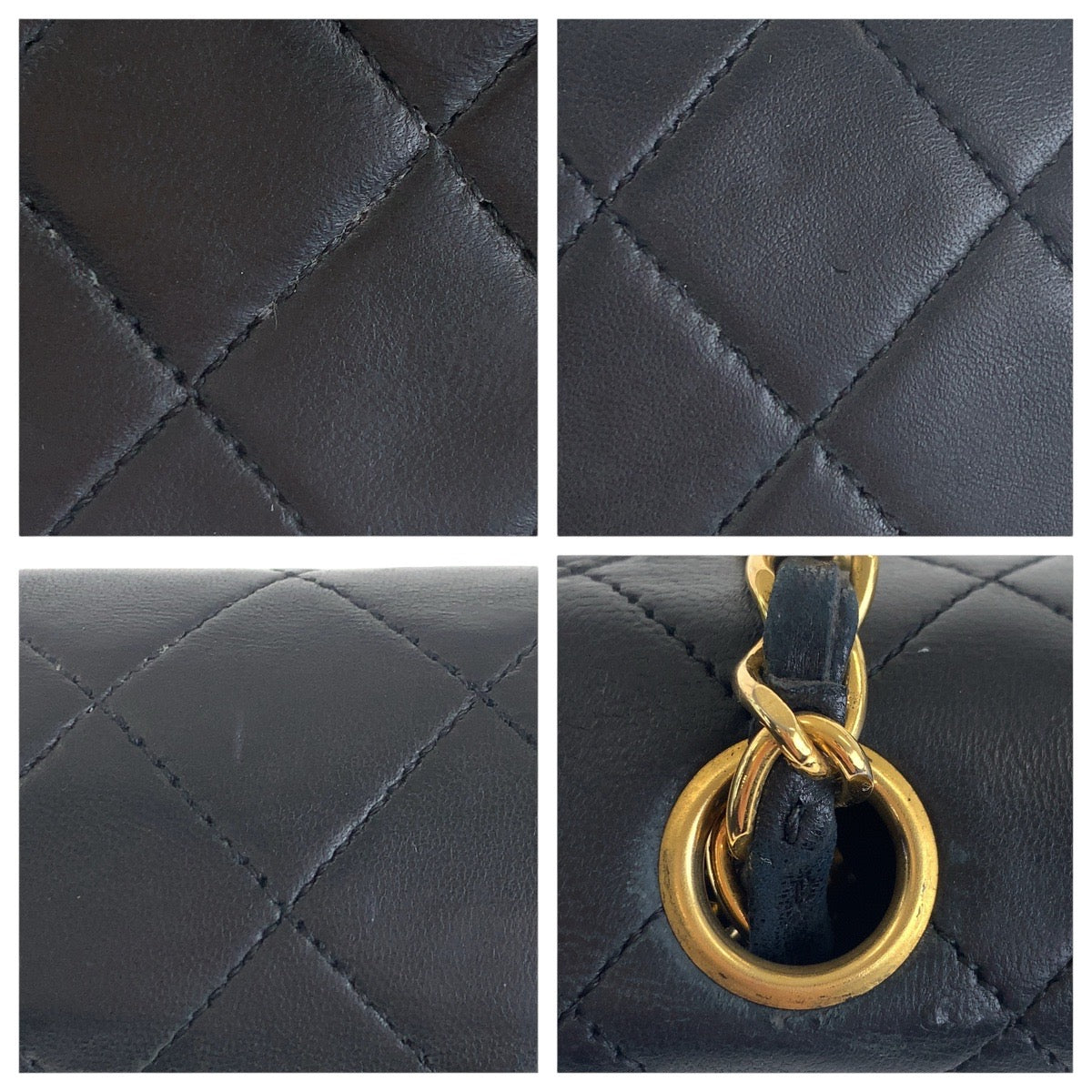 21039
CHANEL シャネル ヴィンテージ マトラッセ ココマーク ターンロック シングルフラップ ブラック 黒 ゴールド金具 ラムスキン 斜め掛け チェーンショルダーバッグ ポシェット レディース AB