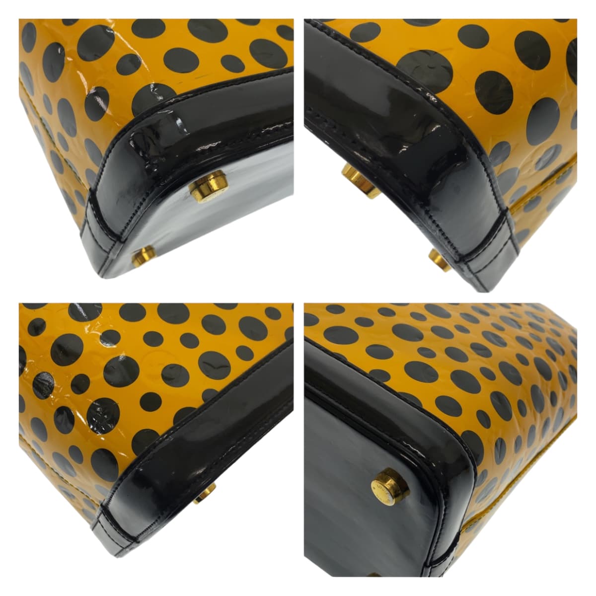 21045
LOUIS VUITTON ルイヴィトン ヴィンテージ モノグラム ヴェルニ ロックイットMM 草間彌生 イエロー ブラック ゴールド金具 パテントレザー M91398 ハンドバッグ トートバッグ レディース AB