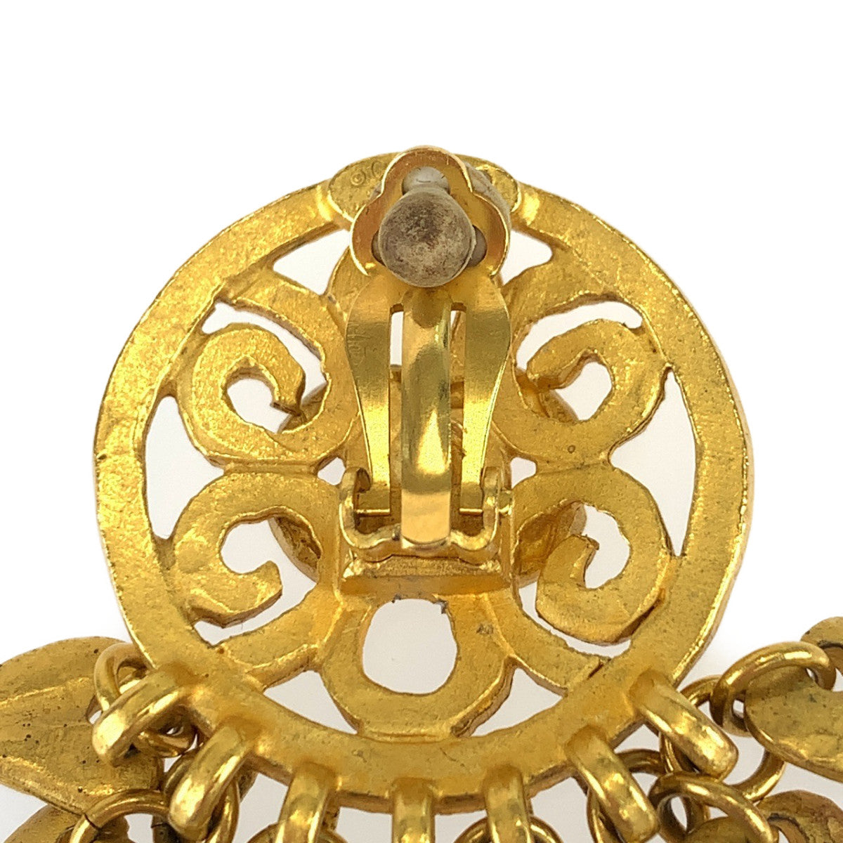 21052
CHANEL シャネル ヴィンテージ ココマーク ストーン ゴールド レッド ブルー メッキ イヤリング スイングイヤリング レディース A