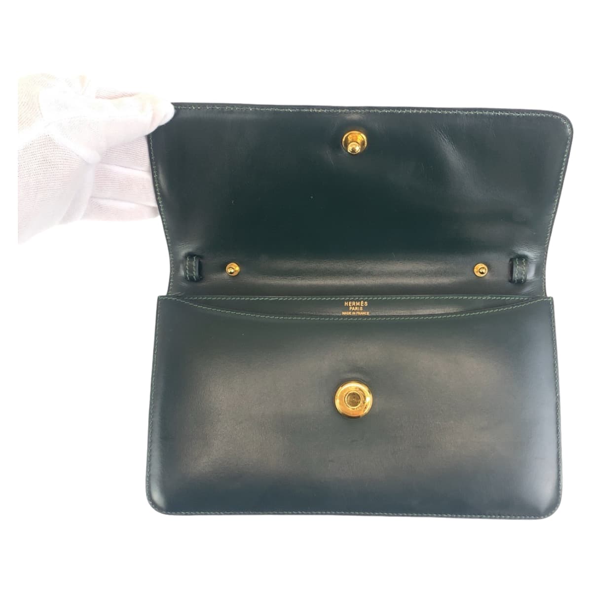 21053
HERMES エルメス ヴィンテージ タッセル グリーン ゴールド金具 ボックスカーフ ショルダーバッグ クラッチバッグ 2WAY O刻印 レディース AB