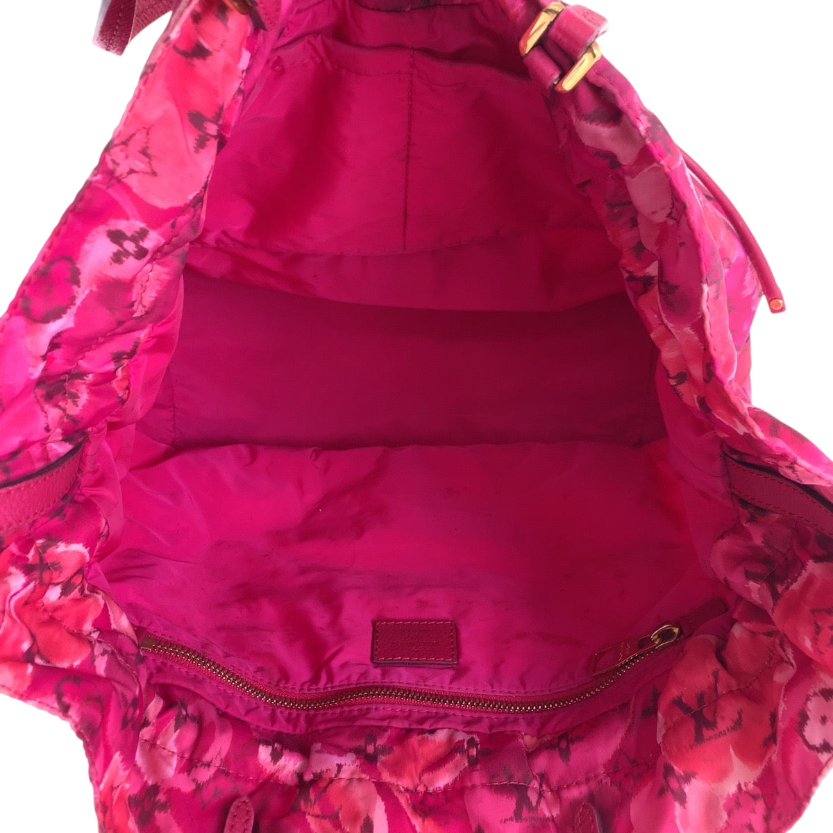 21057
LOUIS VUITTON ルイヴィトン イカットフラワー ノエフルMM ローズアンディアン ピンク ゴールド金具 ナイロン / レザー M94313 トートバッグ ショルダーバッグ レディース ABP100