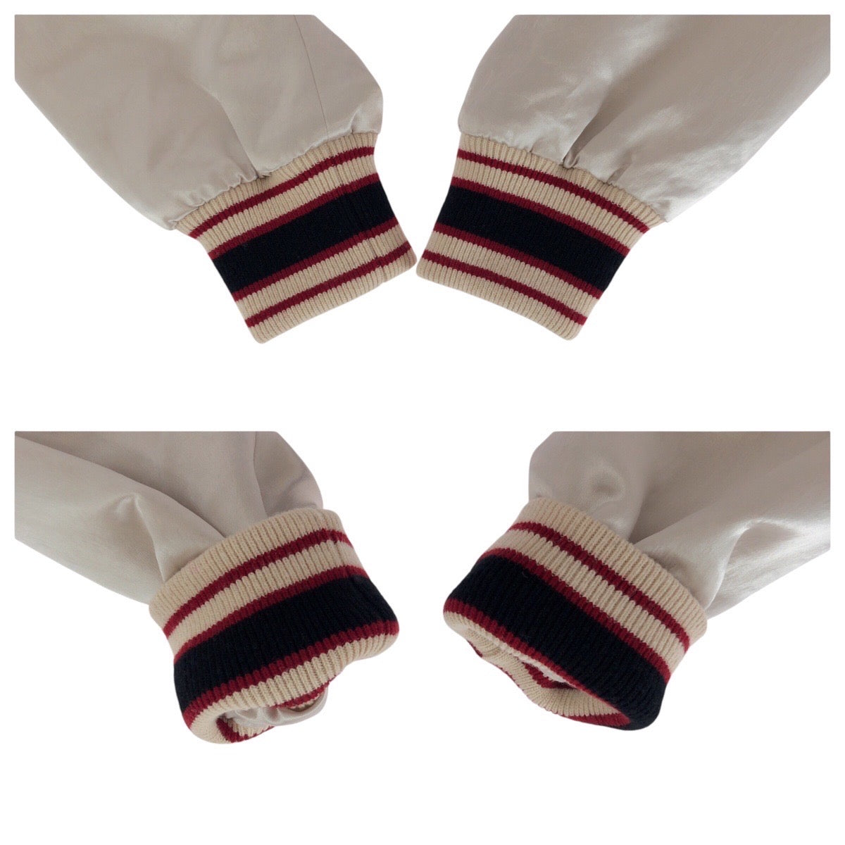 21060
GUCCI グッチ GG サイズ44 ネイビー ホワイト レッド シルバー金具 アセテート / レーヨン / ポリエステル 575315 ZABZR スタジャン ジャンパー メンズ A67