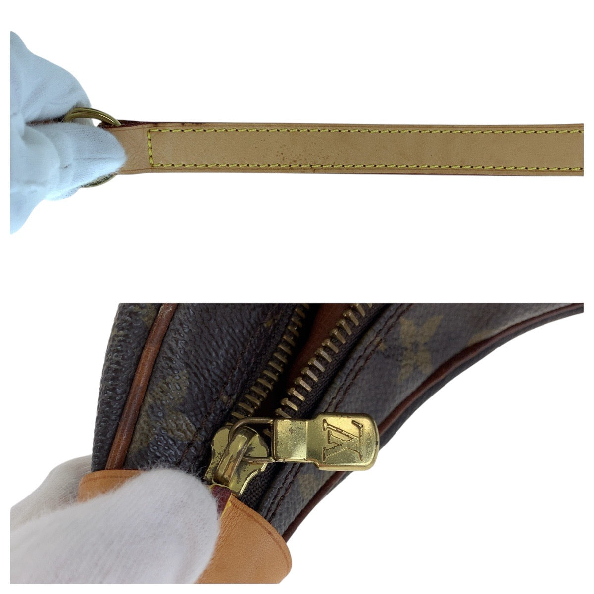 21064
LOUIS VUITTON ルイヴィトン モノグラム ブローニュ 35 ブラウン ゴールド金具 PVC / レザー M51260 ショルダーバッグ レディース AB66