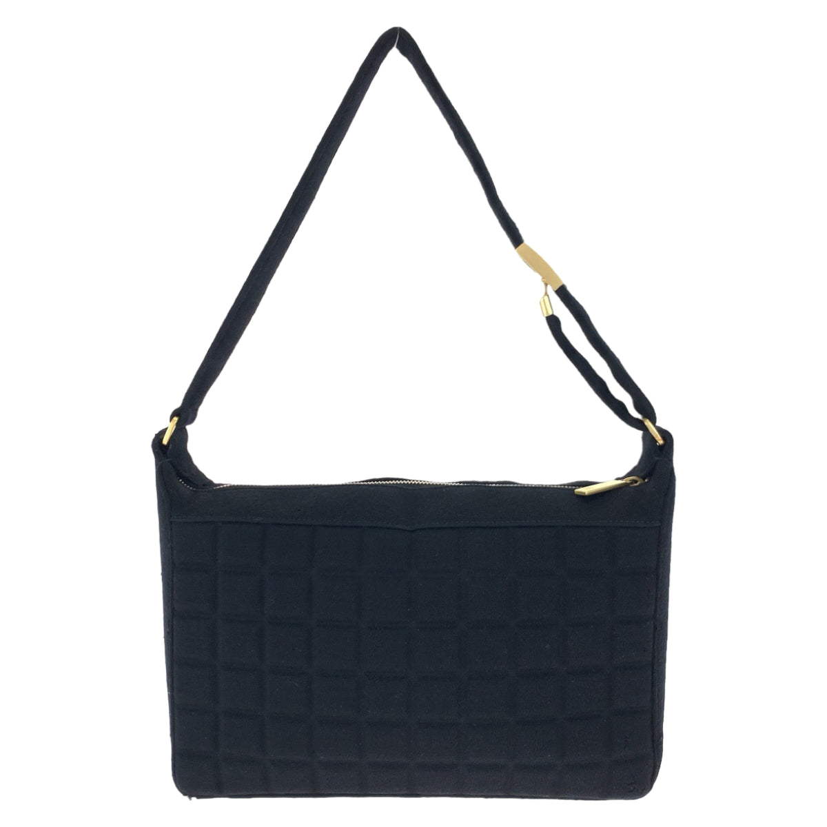 21066
CHANEL シャネル ヴィンテージ チョコバー ココマーク ブラック ゴールド金具 キャンバス ショルダーバッグ ハンドバッグ レディース AB58