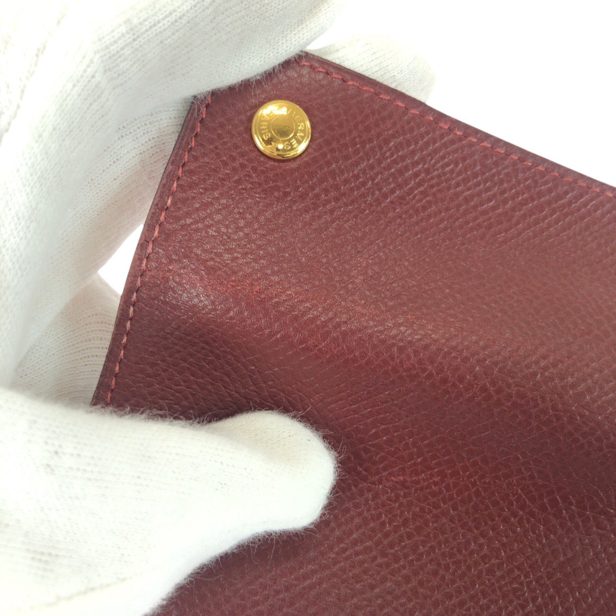 21067
HERMES エルメス ワインレッド ボルドー ゴールド金具 レザー キーケース 4連 男女兼用 レディース ABP20