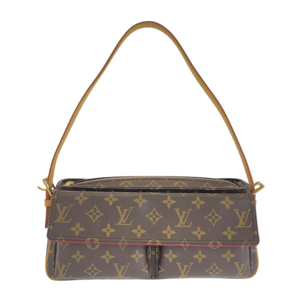 21069
LOUIS VUITTON ルイヴィトン モノグラム ヴィバシテMM ブラウン ゴールド金具 PVC / レザー M51164 ショルダーバッグ レディース A