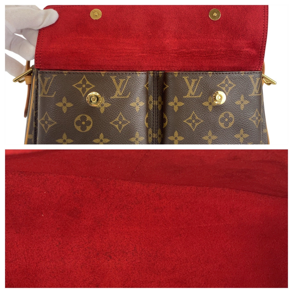21069
LOUIS VUITTON ルイヴィトン モノグラム ヴィバシテMM ブラウン ゴールド金具 PVC / レザー M51164 ショルダーバッグ レディース A