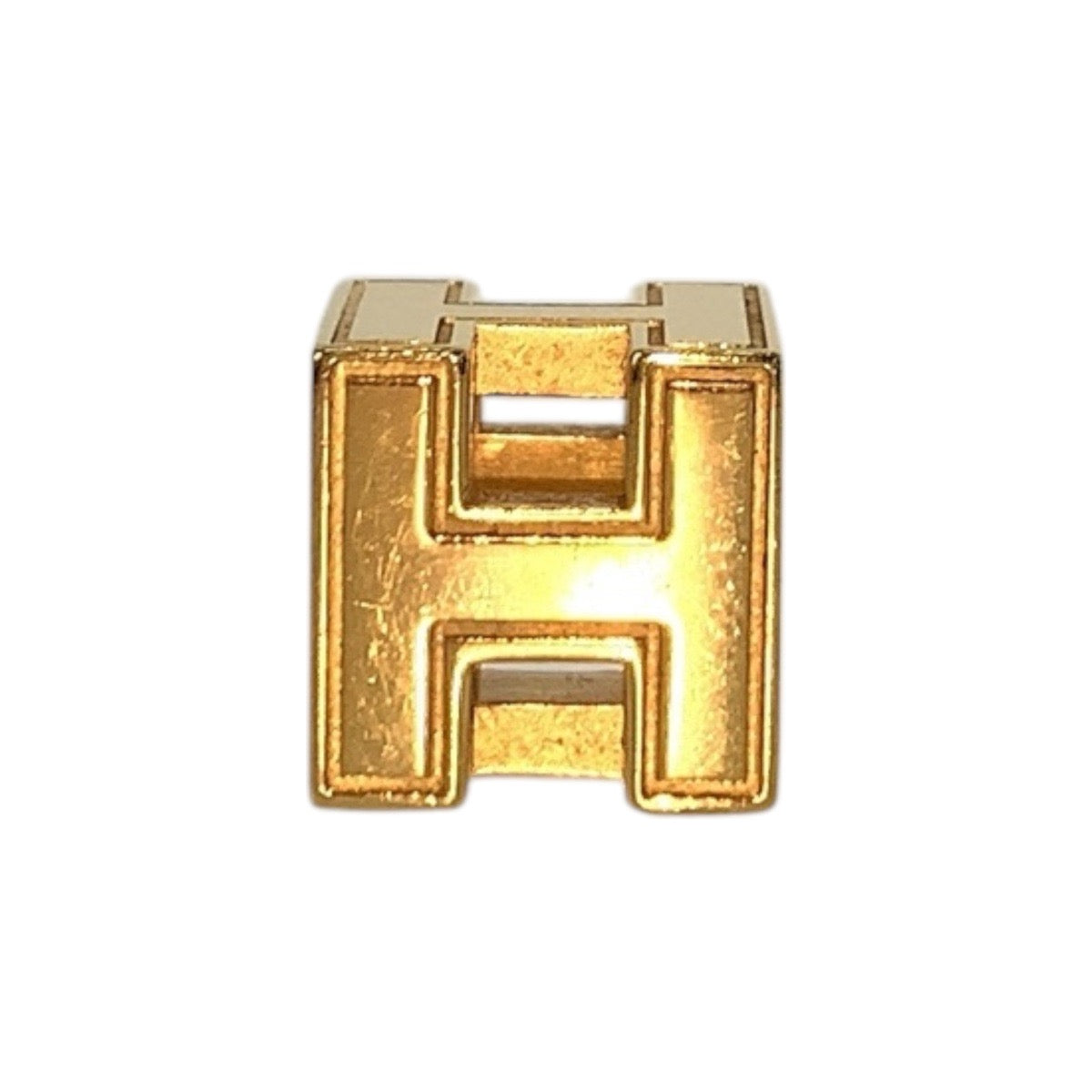 21075
HERMES エルメス カージュドアッシュ Hキューブ ゴールド メタル ネックレス ペンダントトップ レディース BC5