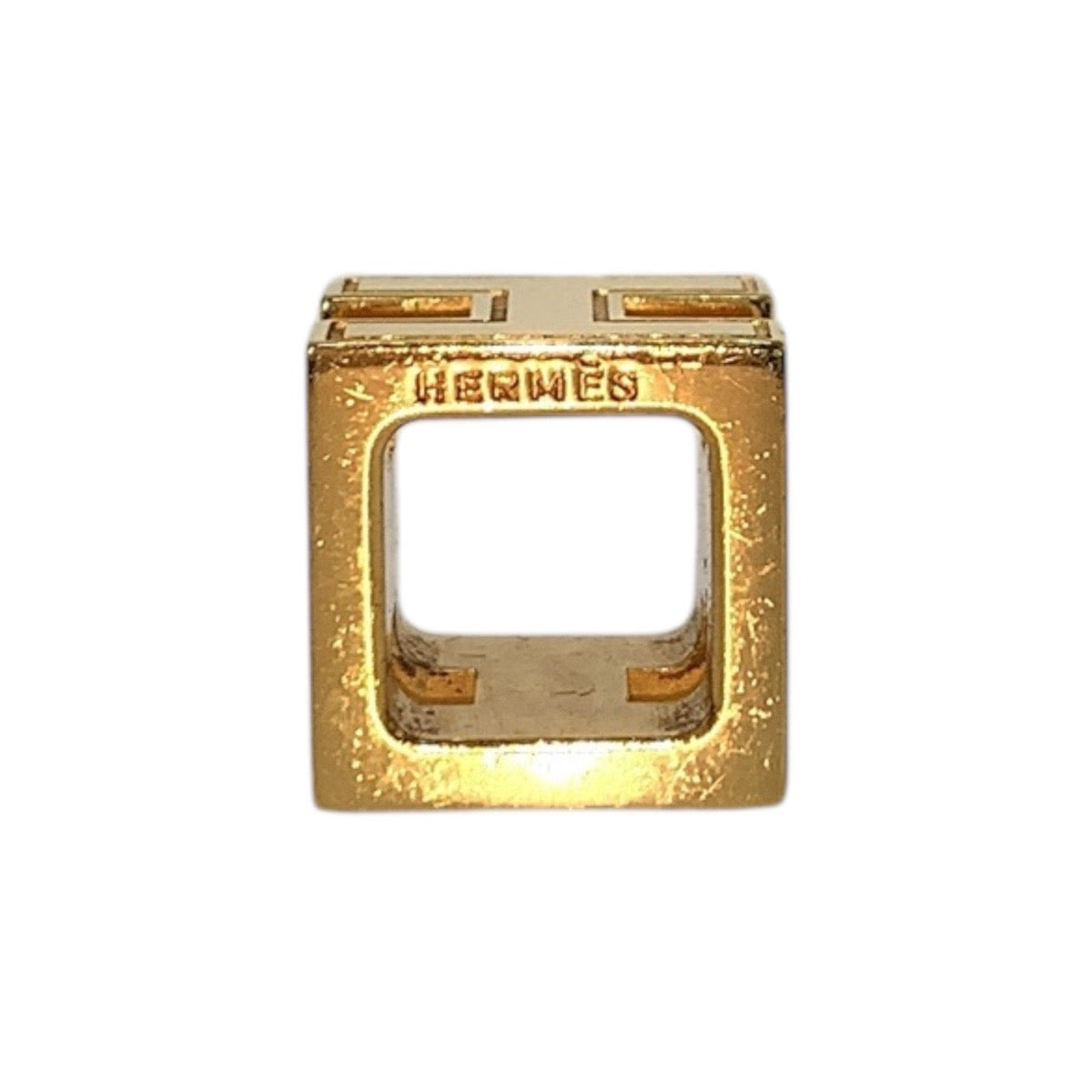 21075
HERMES エルメス カージュドアッシュ Hキューブ ゴールド メタル ネックレス ペンダントトップ レディース BC5