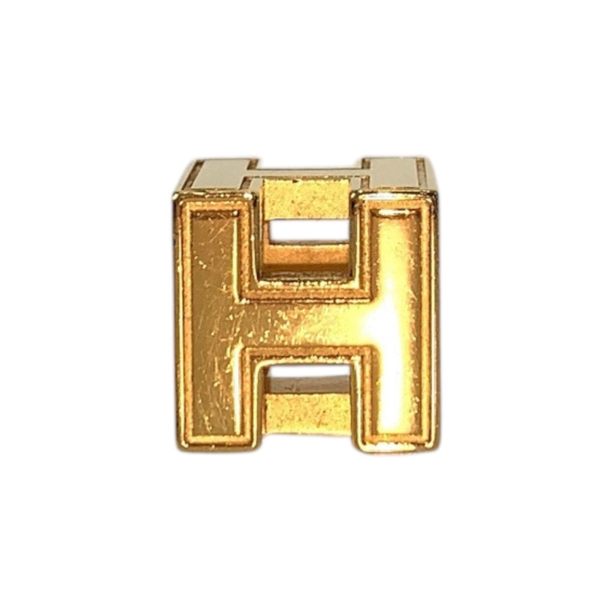 21075
HERMES エルメス カージュドアッシュ Hキューブ ゴールド メタル ネックレス ペンダントトップ レディース BC5