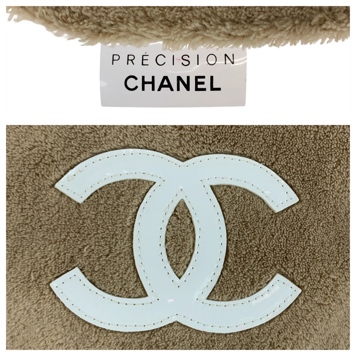 21076
CHANEL シャネル ノベルティ ココマーク ベージュ ホワイト シルバー金具 パイル ショルダーバッグ ポシェット レディース ABP15
