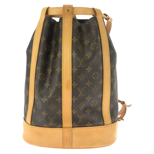 21078
LOUIS VUITTON ルイヴィトン モノグラム ランドネPM ブラウン ゴールド金具 PVC / レザー M42243 ショルダーバッグ ワンショルダー 巾着 レディース AB36