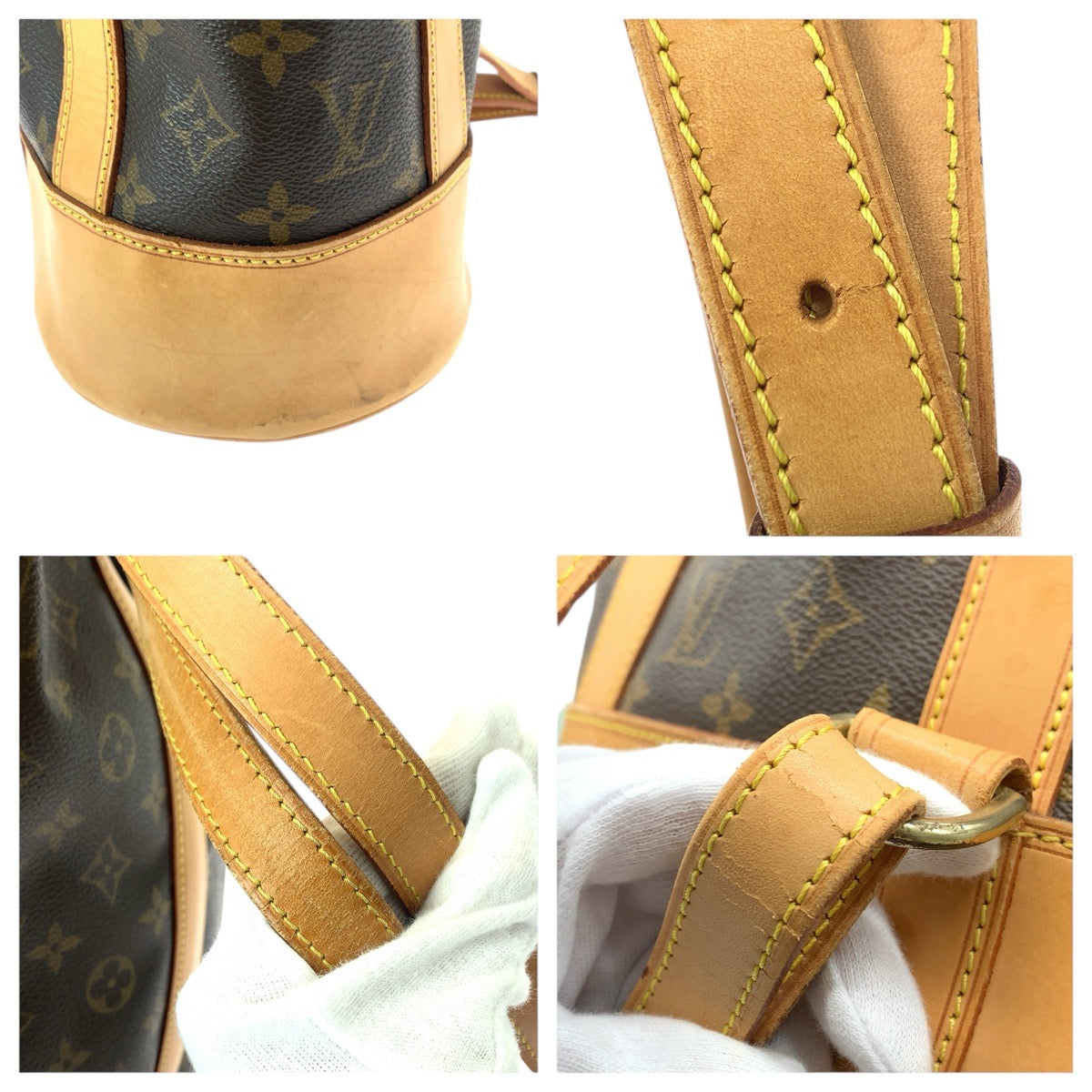21078
LOUIS VUITTON ルイヴィトン モノグラム ランドネPM ブラウン ゴールド金具 PVC / レザー M42243 ショルダーバッグ ワンショルダー 巾着 レディース AB36