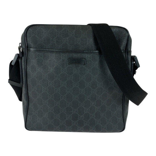 21079
GUCCI グッチ ブラック 黒 グレー GGスプリームキャンバス / レザー 162907 ショルダーバッグ メッセンジャーバッグ メンズ AB20
