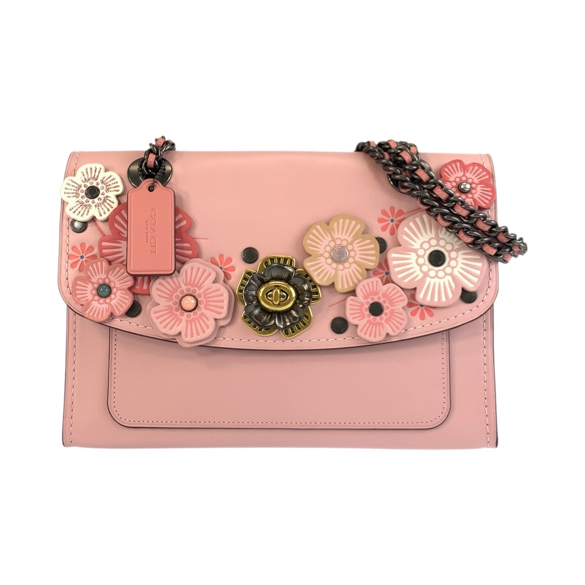 21082
COACH コーチ パーカーウィズ ティーローズ ブロッサム ピンク レザー L1857-67693 チェーンショルダーバッグ レディース A20