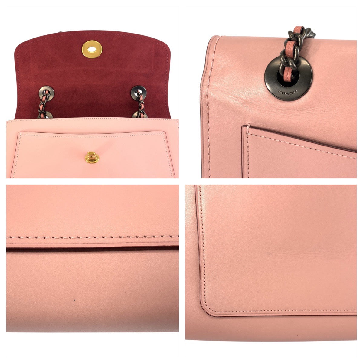 21082
COACH コーチ パーカーウィズ ティーローズ ブロッサム ピンク レザー L1857-67693 チェーンショルダーバッグ レディース A20
