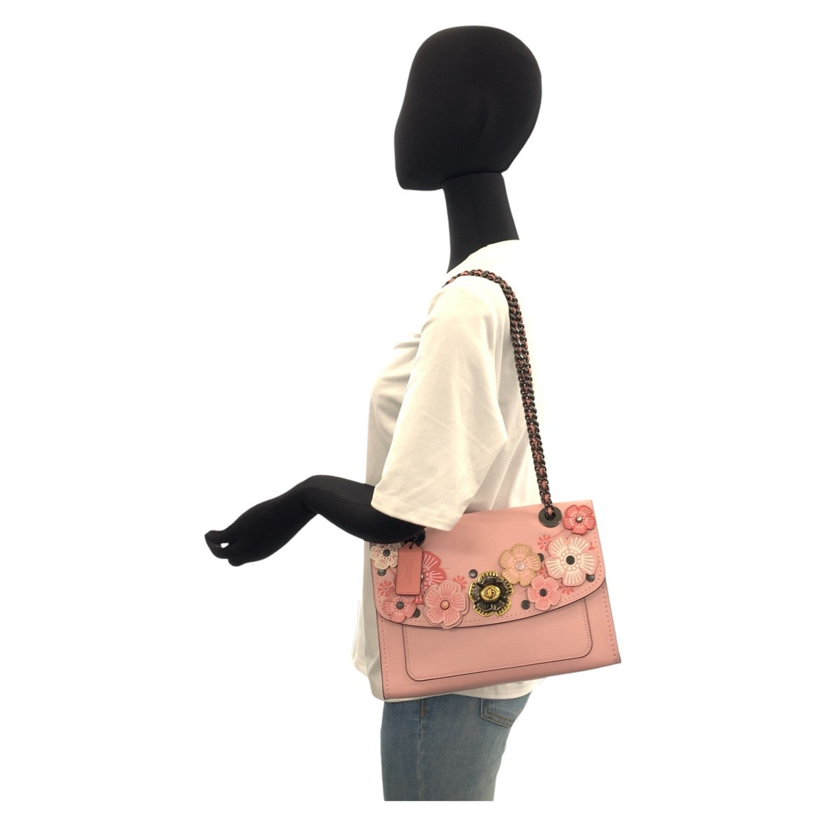 21082
COACH コーチ パーカーウィズ ティーローズ ブロッサム ピンク レザー L1857-67693 チェーンショルダーバッグ レディース A20