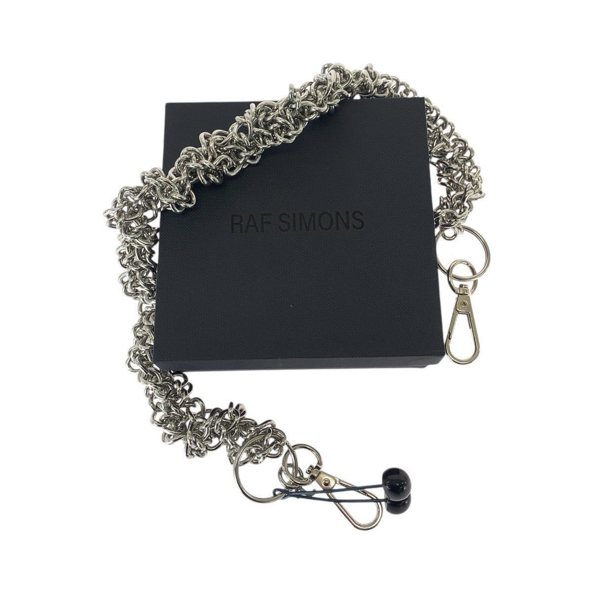 21085
RAF SIMONS Cherry Silver Blue Black Metal Wallet Chain Unisex Men's SA14