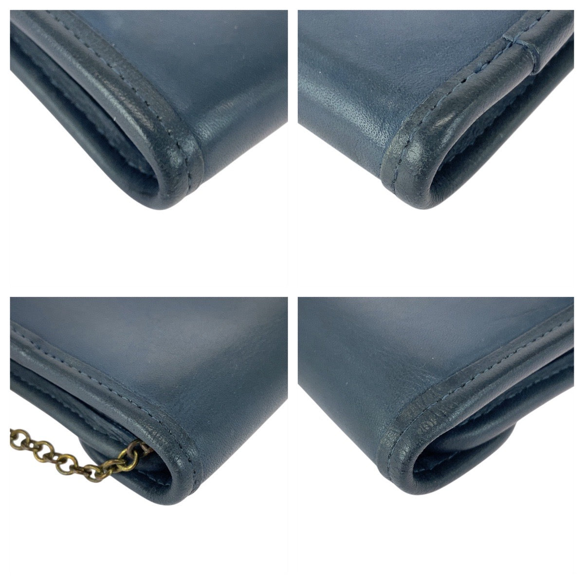 21086
COACH コーチ オールドコーチ キーリング付き ネイビー ブルー ゴールド金具 レザー カードケース 小銭入れ メンズ ABP9