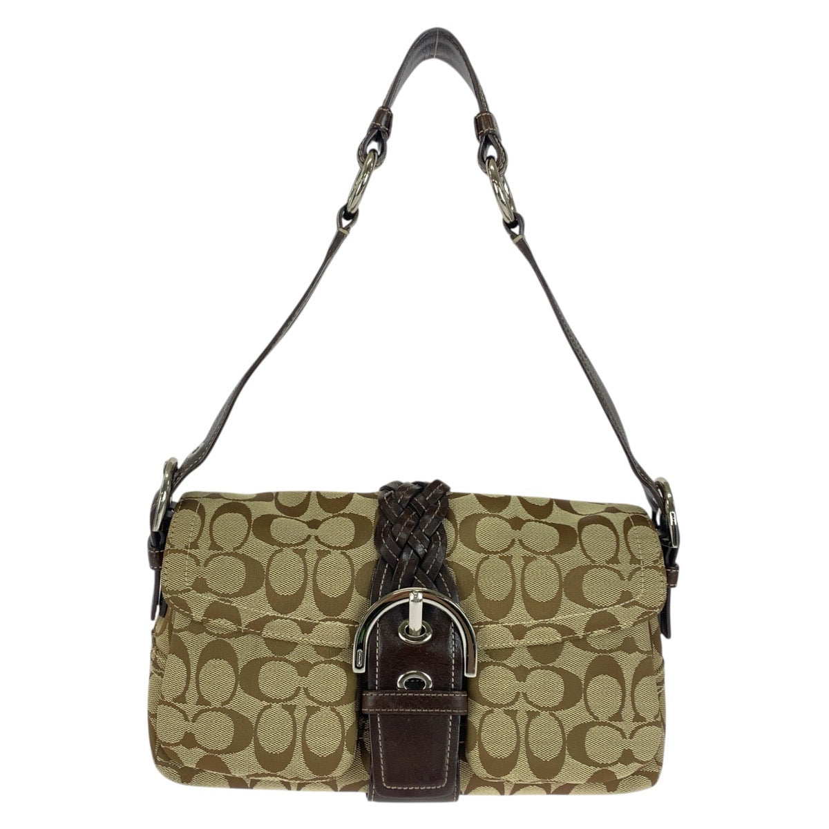 21088
COACH Signature Soho Beige Brown Silver Hardware Canvas / Leather K05Q-6314 Shoulder Bag Ladies A16