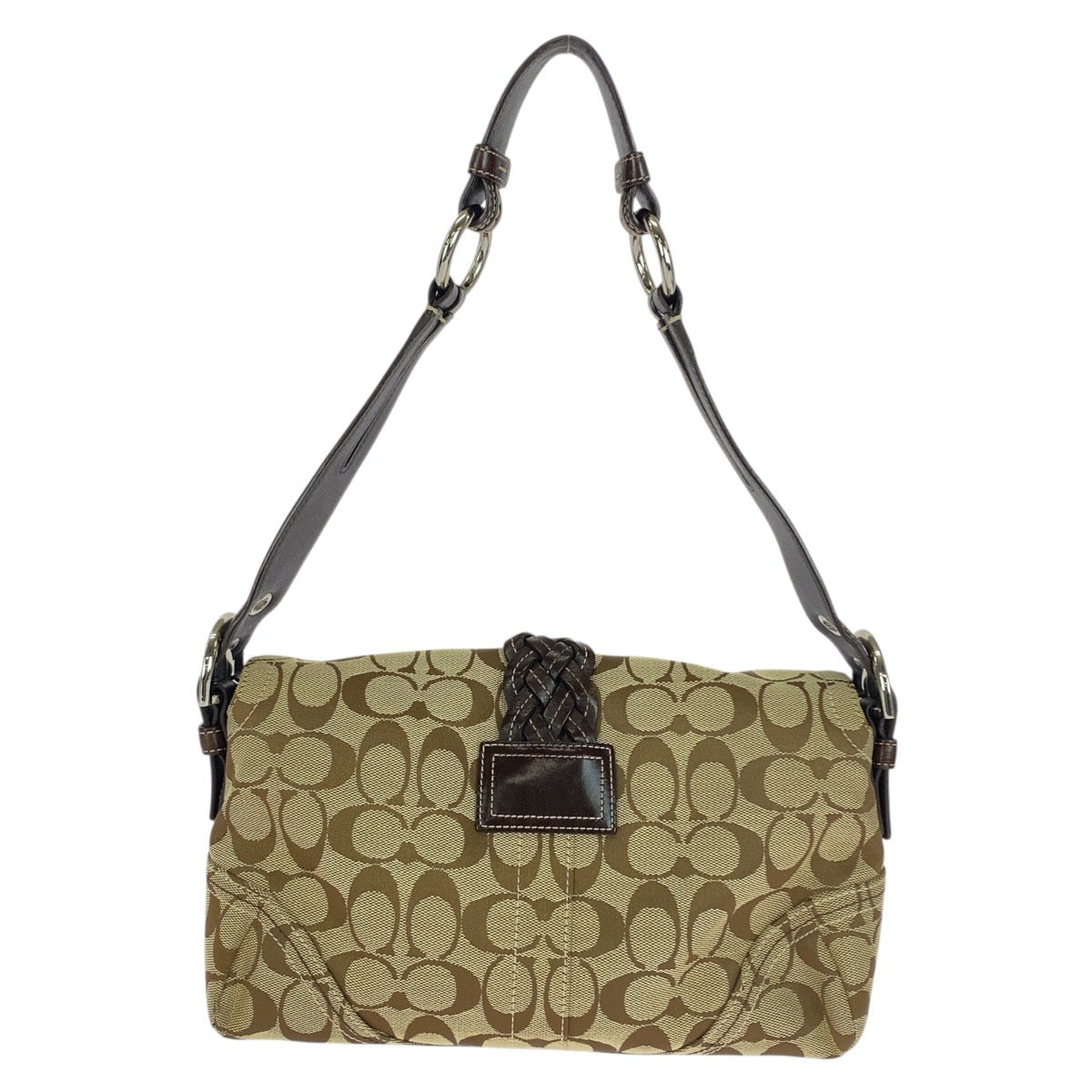 21088
COACH Signature Soho Beige Brown Silver Hardware Canvas / Leather K05Q-6314 Shoulder Bag Ladies A16