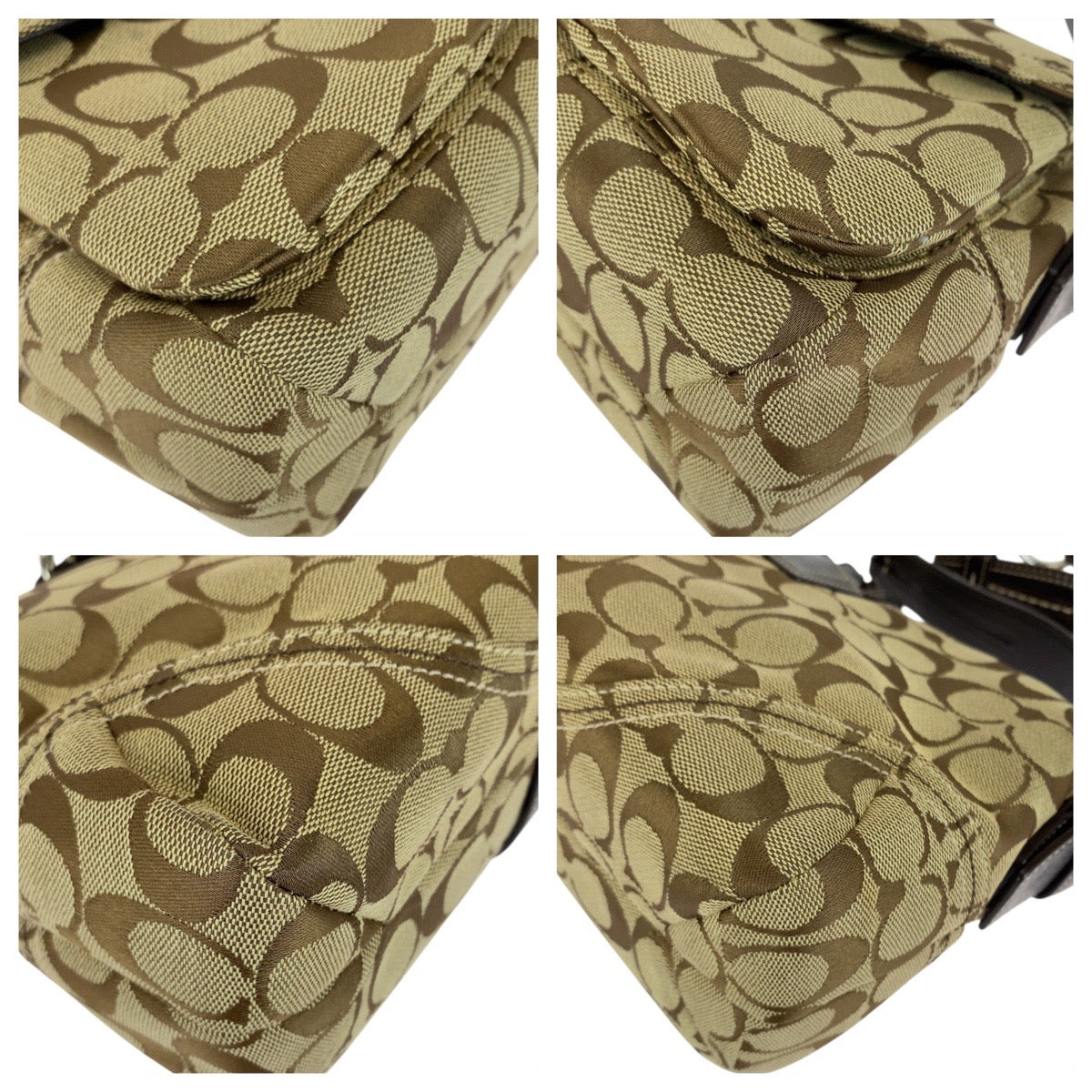 21088
COACH Signature Soho Beige Brown Silver Hardware Canvas / Leather K05Q-6314 Shoulder Bag Ladies A16