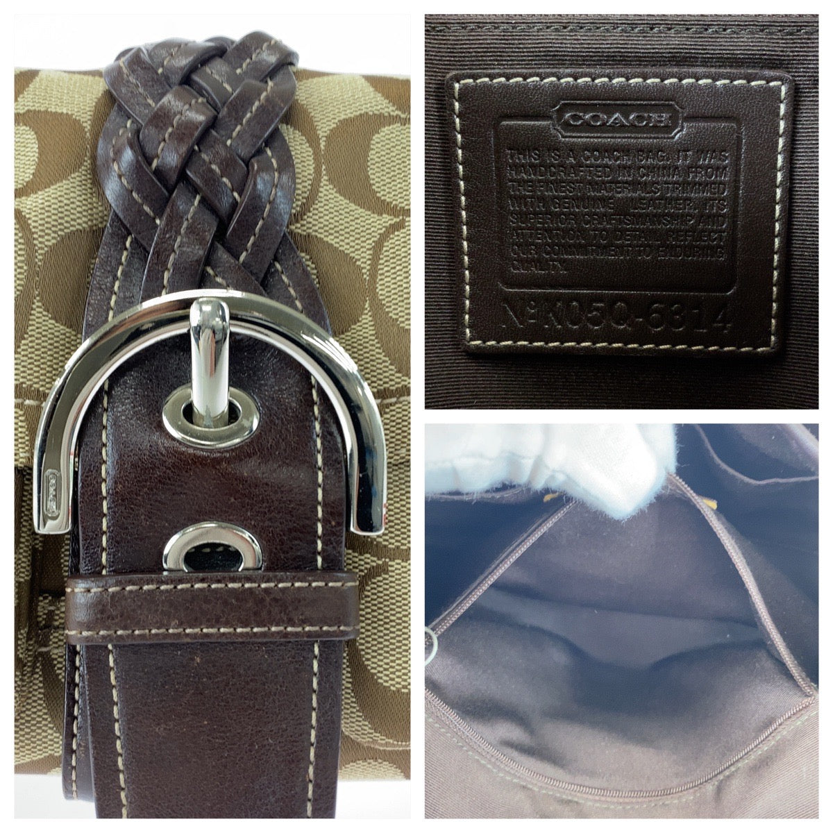 21088
COACH Signature Soho Beige Brown Silver Hardware Canvas / Leather K05Q-6314 Shoulder Bag Ladies A16