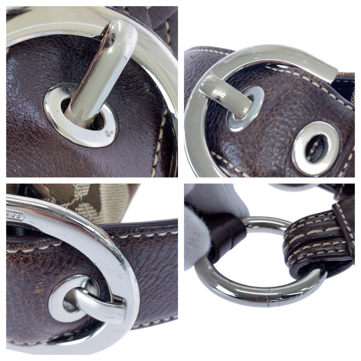 21088
COACH Signature Soho Beige Brown Silver Hardware Canvas / Leather K05Q-6314 Shoulder Bag Ladies A16