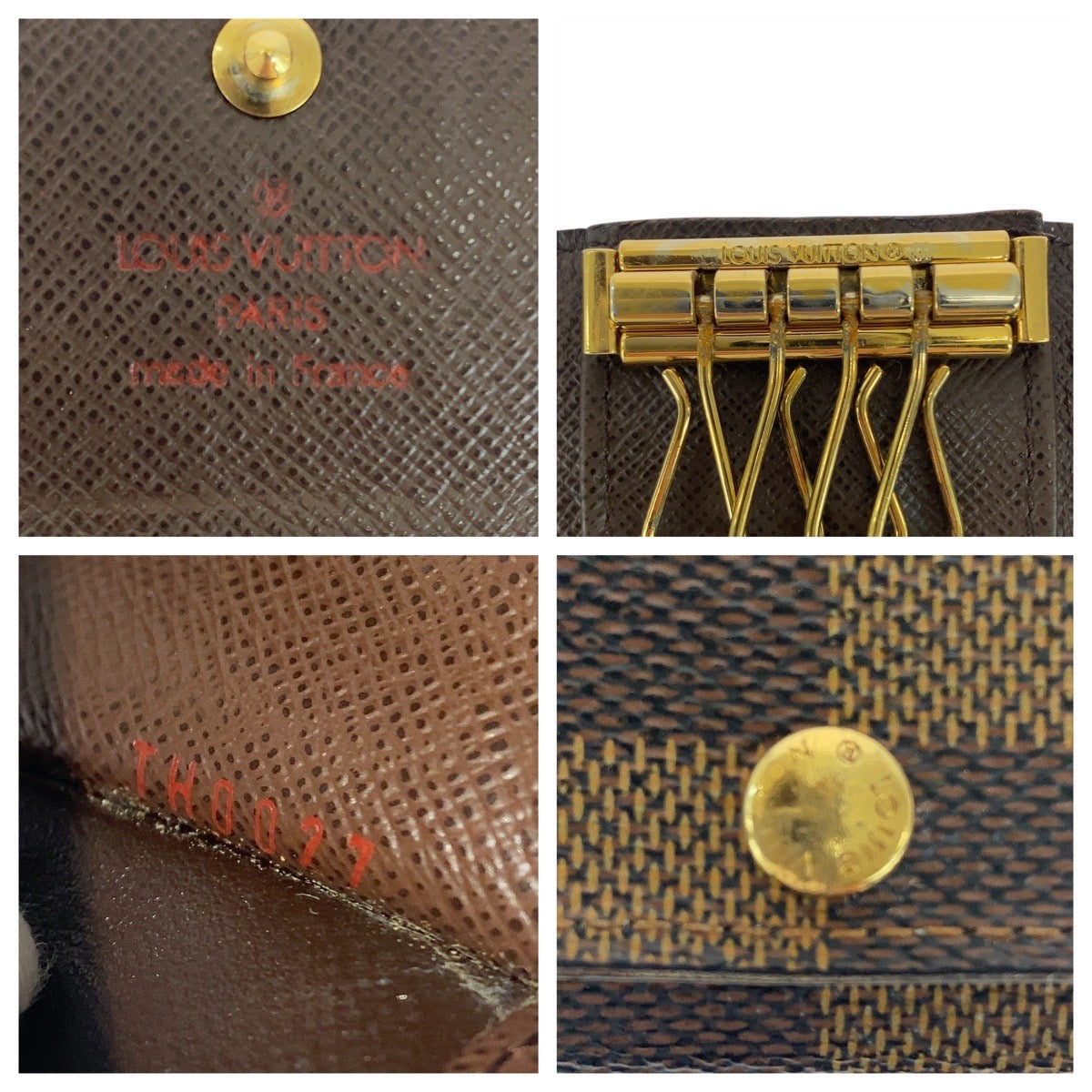 21092
LOUIS VUITTON ルイヴィトン ダミエ ミュルティクレ４ ブラウン ゴールド金具 PVC N62631 キーケース 4連 男女兼用 レディース AB5