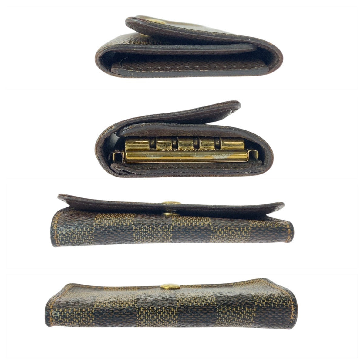 21092
LOUIS VUITTON ルイヴィトン ダミエ ミュルティクレ４ ブラウン ゴールド金具 PVC N62631 キーケース 4連 男女兼用 レディース AB5