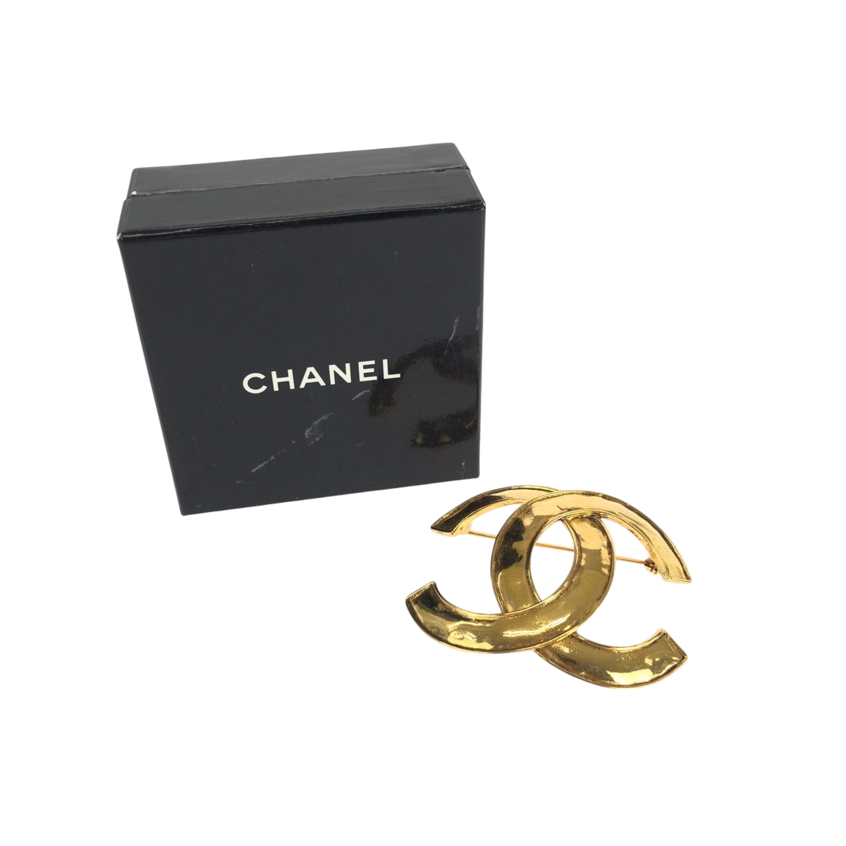 21095
CHANEL シャネル ヴィンテージ ビッグココマーク ゴールド メッキ ブローチ 94P刻印 レディース ABP50