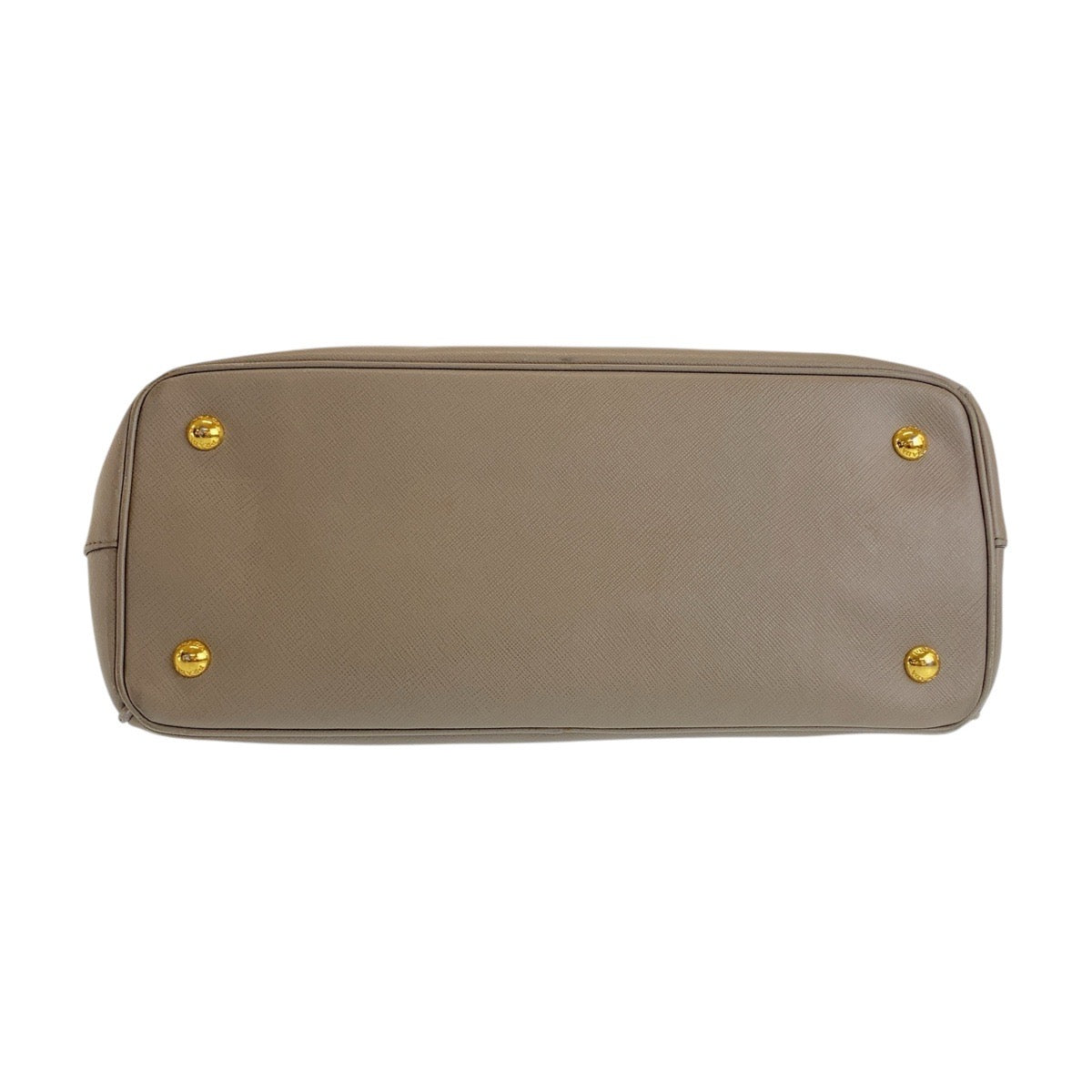 21097
PRADA プラダ サフィアーノ 三角ロゴプレート グレージュ ゴールド金具 レザー ハンドバッグ ショルダーバッグ 2way レディース AB52