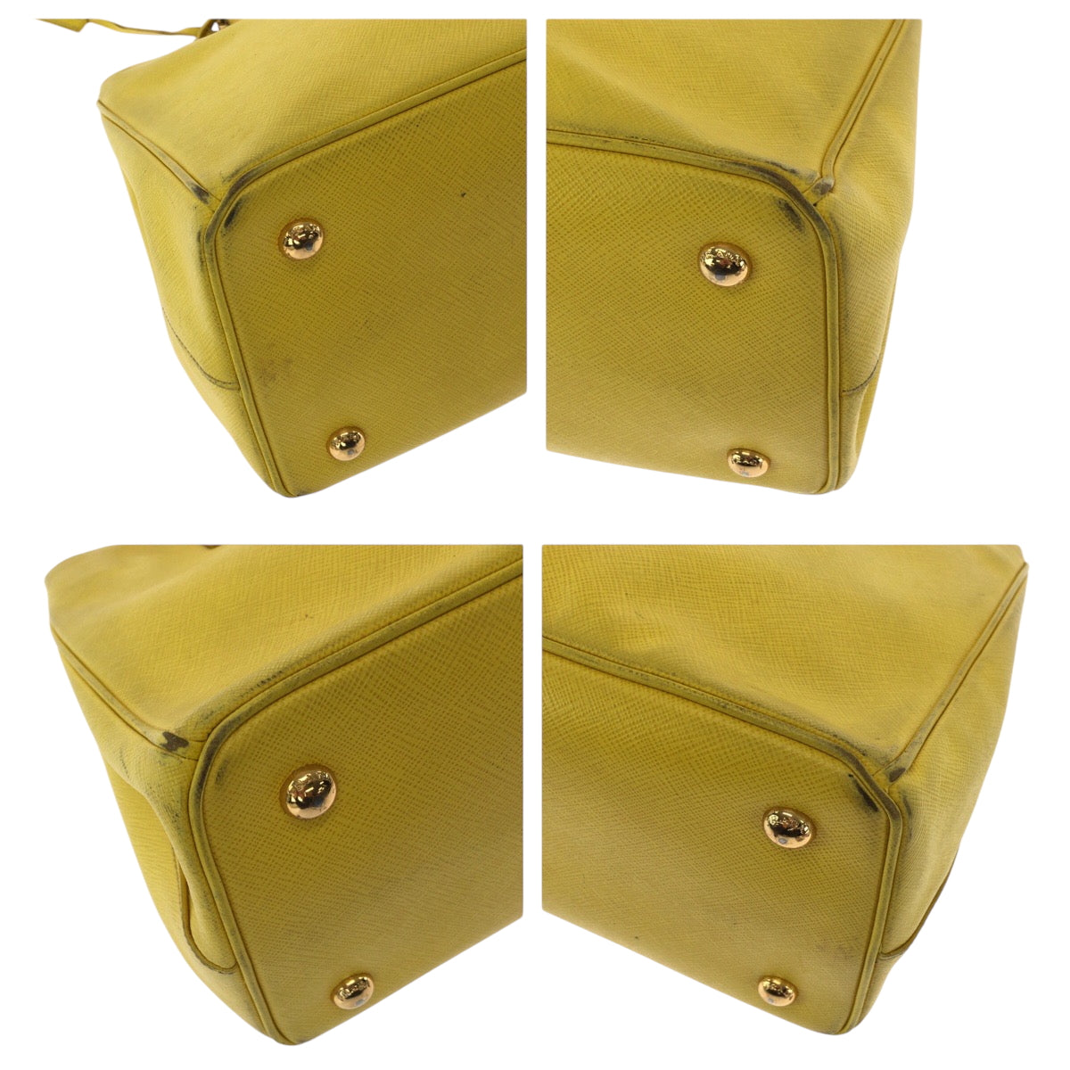 PRADA プラダ サフィアーノ イエロー ゴールド金具 レザー BN1874 ショルダーバッグ ハンドバッグ 2way レディース AB46
