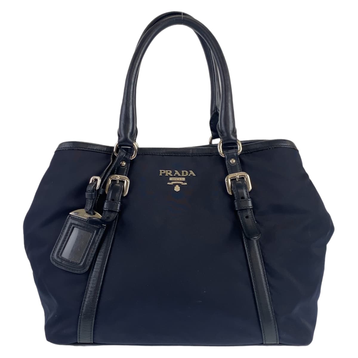 PRADA プラダ テスート ネイビー ナイロン / レザー ハンドバッグ トートバッグ レディース ABP46
