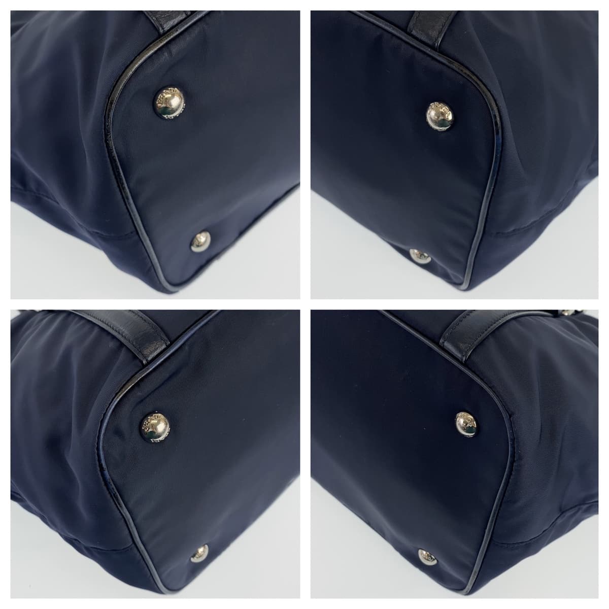 PRADA プラダ テスート ネイビー ナイロン / レザー ハンドバッグ トートバッグ レディース ABP46