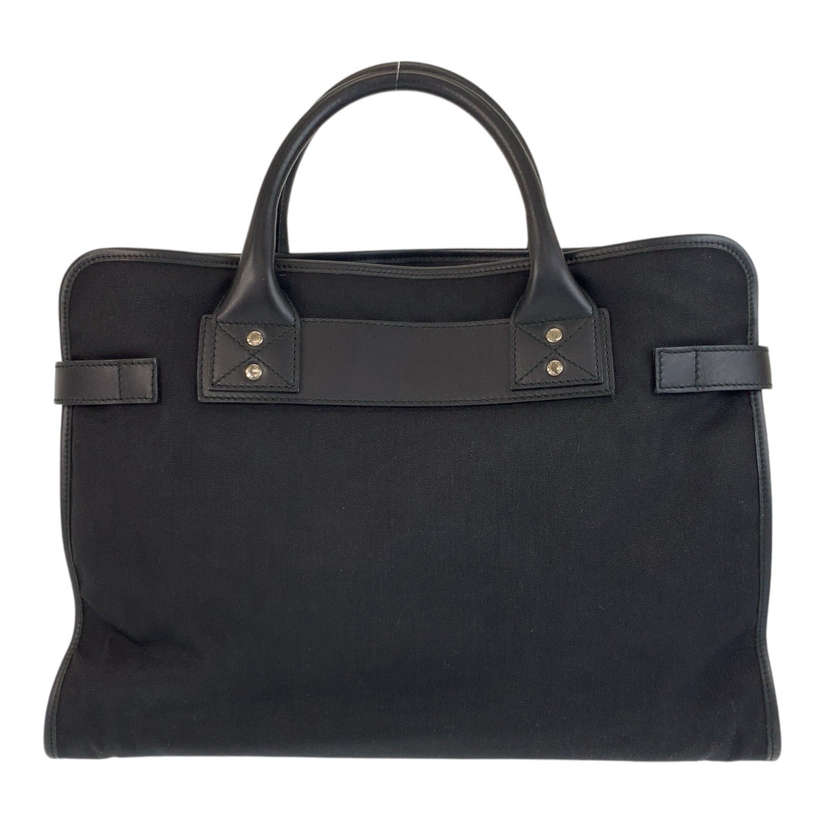 21108
GUCCI Sherry Line Black Black Silver Hardware Nylon / Leather 246410 Business Bag Briefcase Men's ABP48