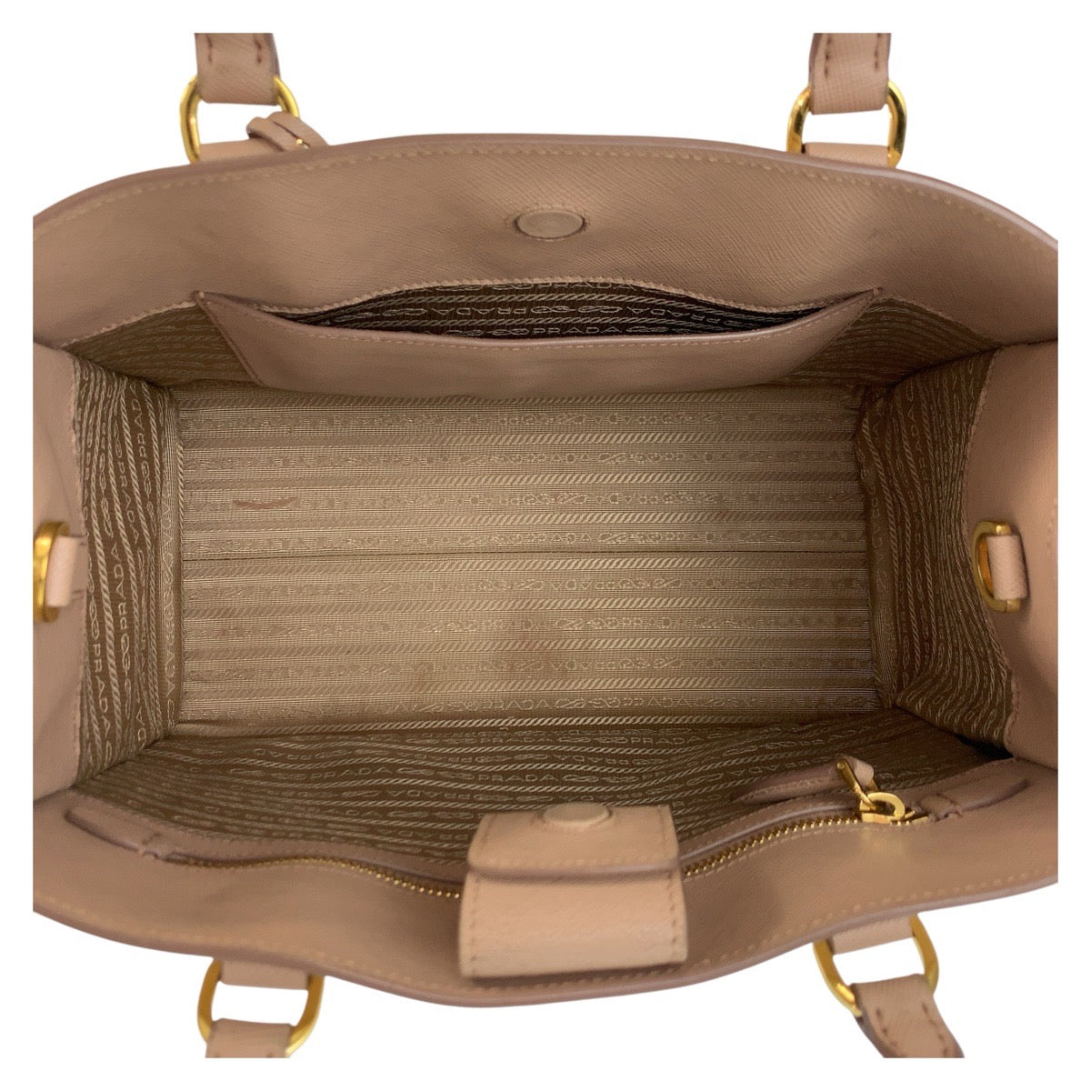 PRADA プラダ サフィアーノ ピンクベージュ ゴールド金具 レザー トートバッグ ハンドバッグ レディース B46