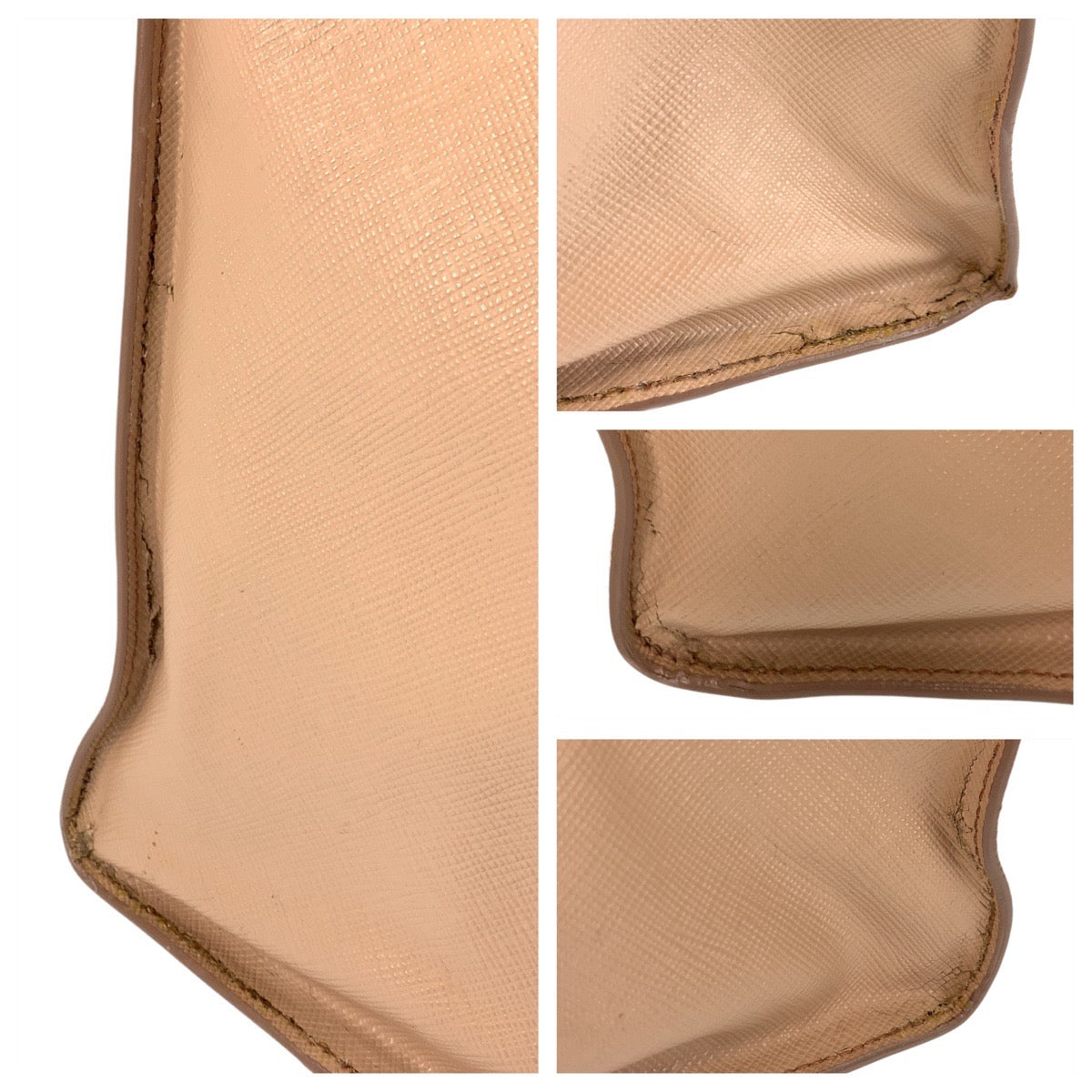 PRADA プラダ サフィアーノ ピンクベージュ ゴールド金具 レザー トートバッグ ハンドバッグ レディース B46