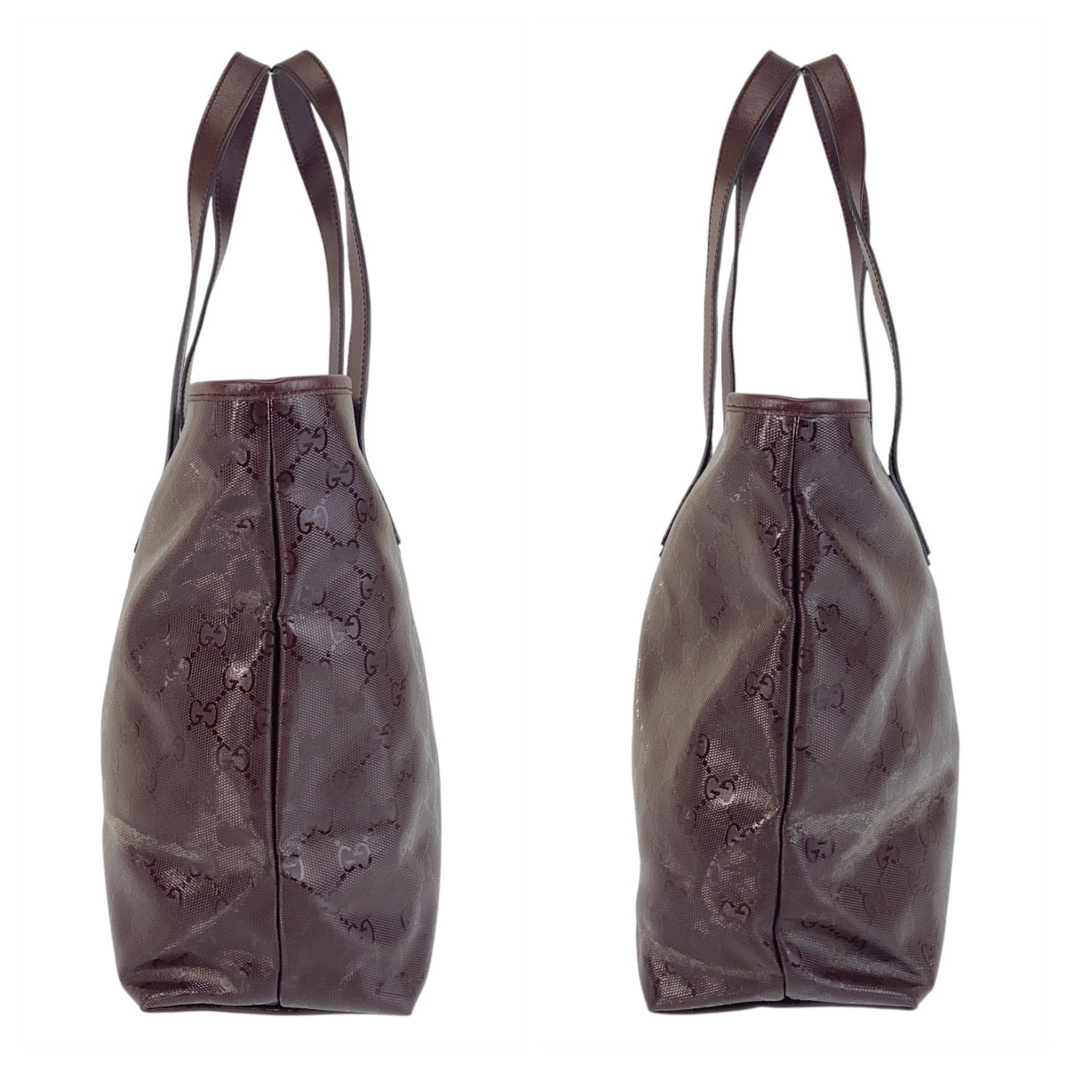 21110
GUCCI グッチ GGインプリメ パープル ワインレッド PVC 211137 トートバッグ ショルダーバッグ レディース AB40