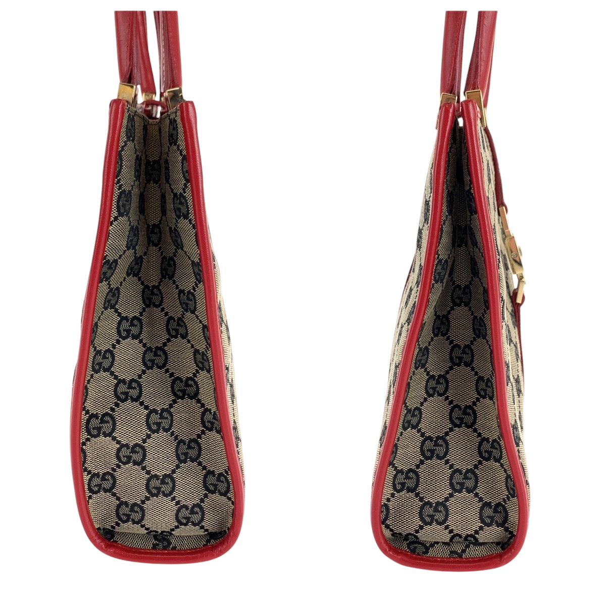 21111
GUCCI Jackie Grey Red Gold Hardware GG Canvas 002 1065 Handbag Tote Bag Ladies A48