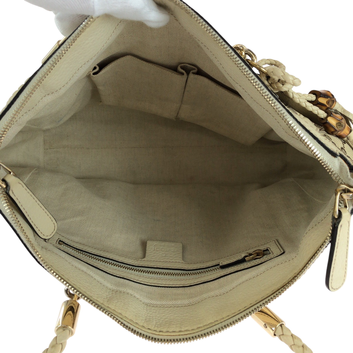 21115
GUCCI Guccissima Bella Beige Ivory Gold Hardware GG Canvas 282300 Shoulder Bag Handbag 2way Ladies ABP40