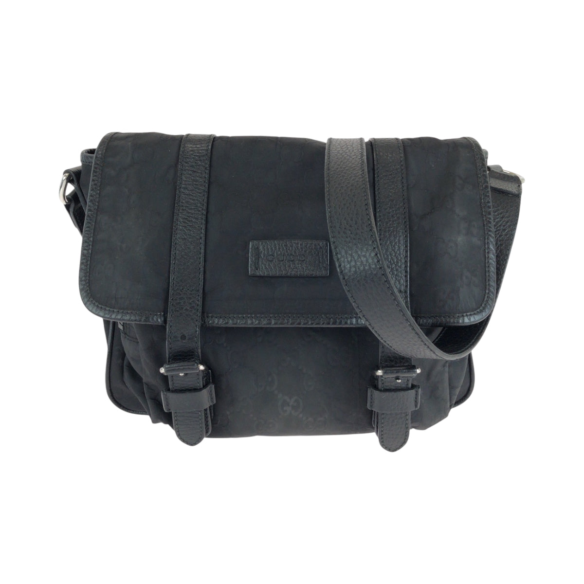 21116
GUCCI Black Silver Hardware Nylon / Leather 510335 Shoulder Bag Pochette Unisex Men's ABP46