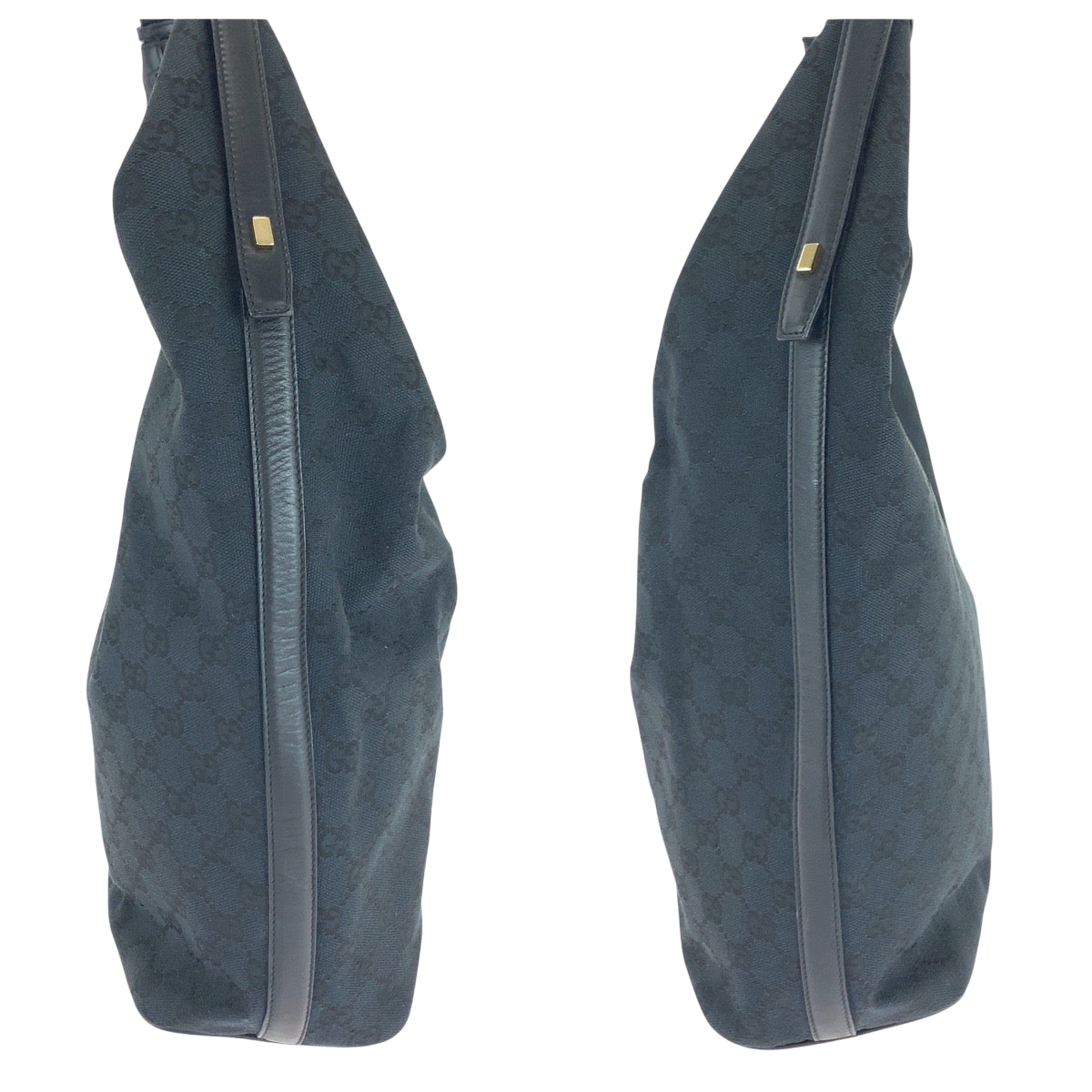 21117
GUCCI Black Gold Hardware GG Canvas 001 42870 Hobo Shoulder Bag Shoulder Carry Women's A46