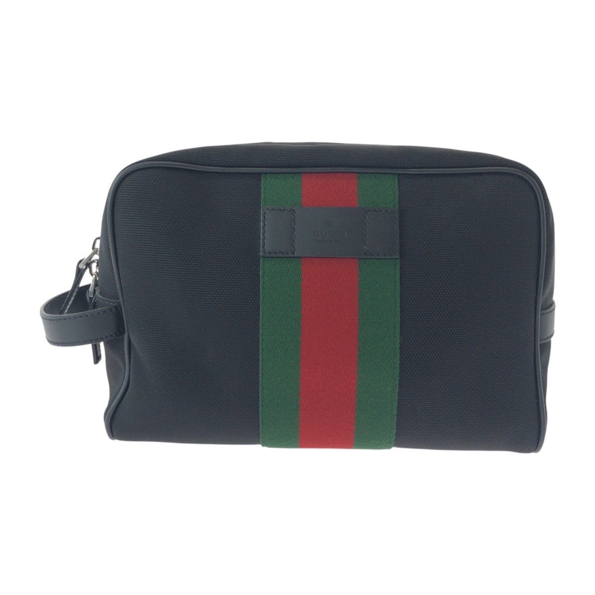 21118
GUCCI グッチ シェリーライン ブラック 黒 シルバー金具 キャンバス / レザー 630916 セカンドバッグ ポーチ メンズ A39
