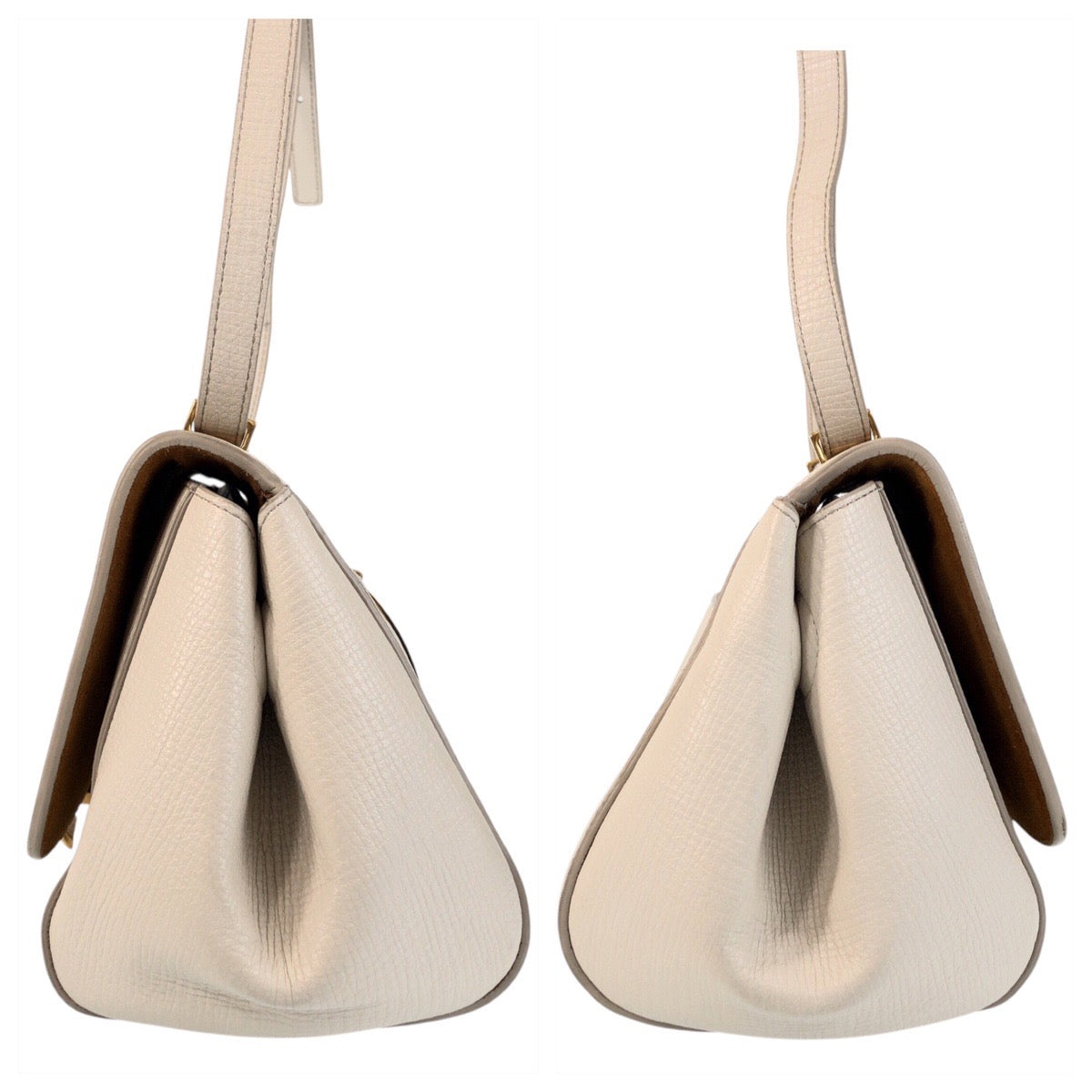 21120
BOTTEGAVENETA Bottega Veneta The Angle Paramerate Ivory Gold Hardware Leather Shoulder Bag Women's A44