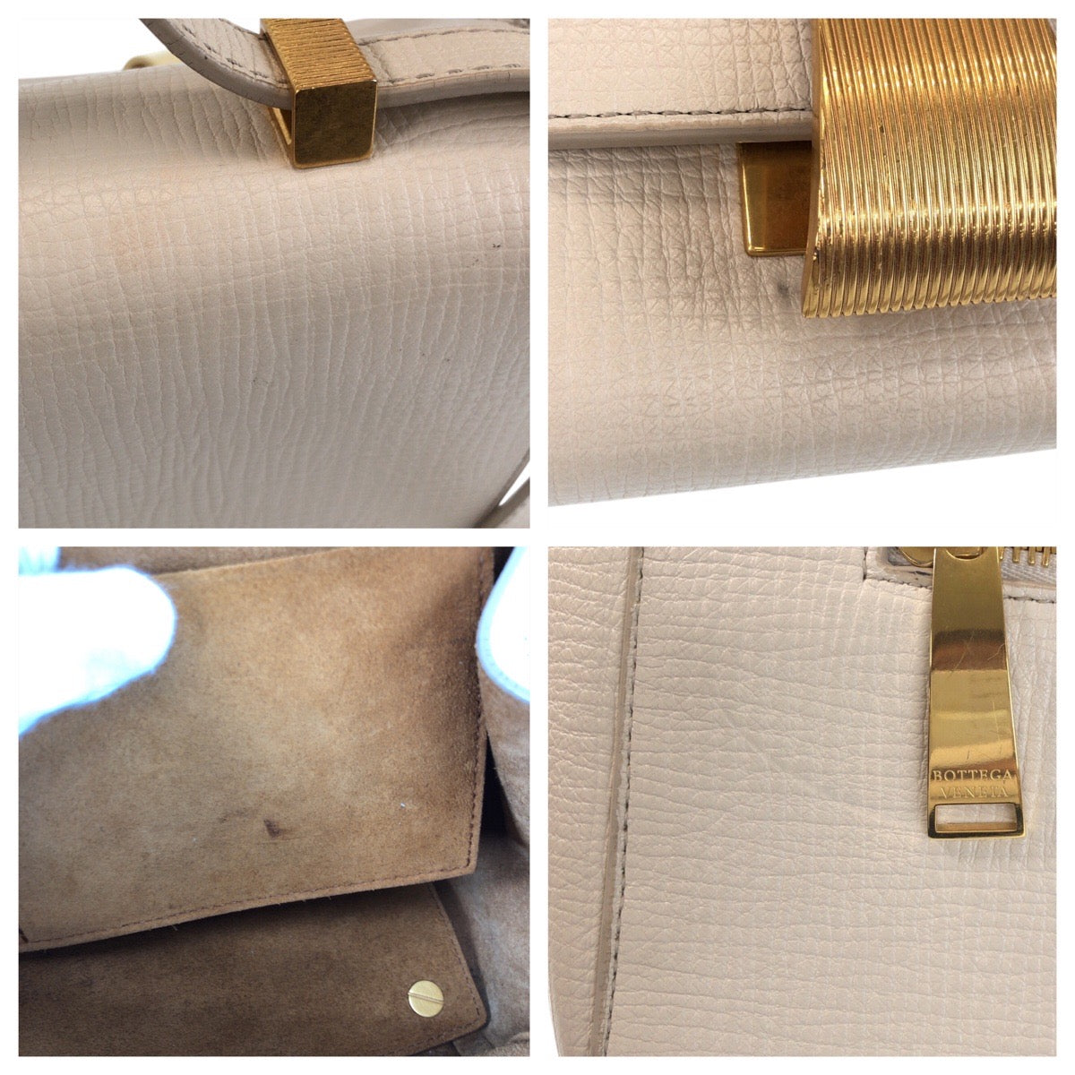21120
BOTTEGAVENETA Bottega Veneta The Angle Paramerate Ivory Gold Hardware Leather Shoulder Bag Women's A44